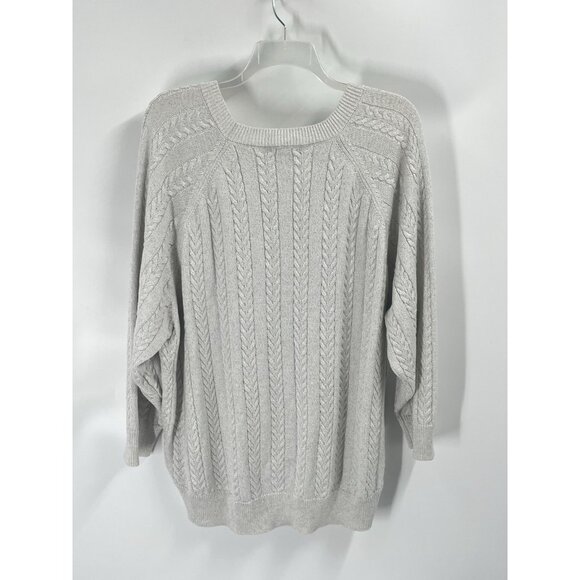 Athleta Crossroads Hawthorn Textured Cable Knit Crew Neck Sweater Merino Wool 3X - Picture 7 of 7